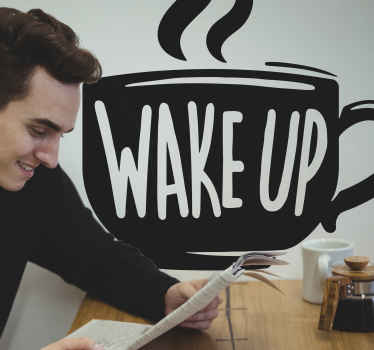 Vinilo frase célebre cita motivadora sobre el café - TenVinilo