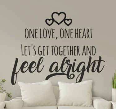 Bob Marley Love wedding sticker - TenStickers