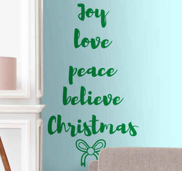 Joy, Love Christmas sticker - TenStickers