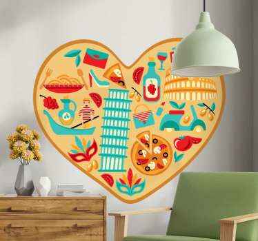 Sticker gastronomie amour culinaire italien - TenStickers