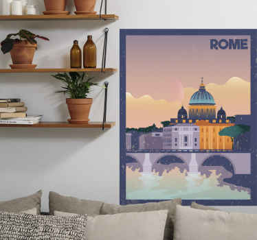 Italian vintage poster with Roma country decal - TenStickers