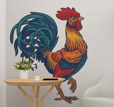 激しいオンドリの鳥のウォールステッカー - TENSTICKERS