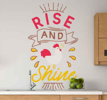 Rise and Shine rooster bird wall sticker - TenStickers