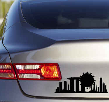 Singapore skyline car sticker - TenStickers