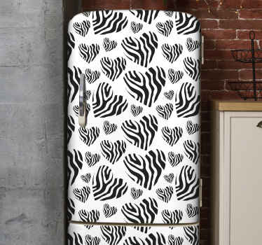 Autocolante para frigorífico Zebra animal print coração - TenStickers