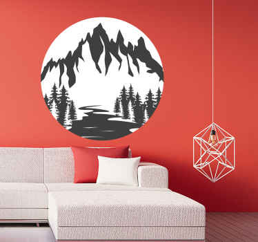 Mountain Scenery Silhouette nature wall sticker - TenStickers