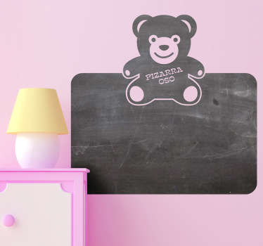 Vinilo decorativo pizarra oso peluche - TenVinilo