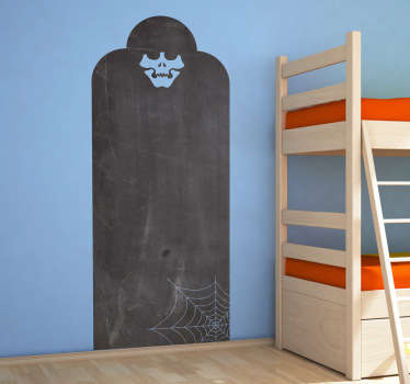 Vinilo decorativo pizarra tumba esqueleto - TenVinilo