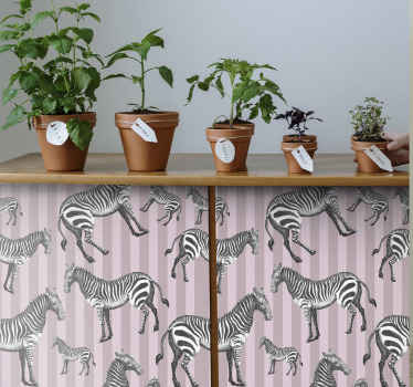 Adesivo mobile illustrazione zebra vintage - TenStickers