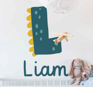 Vinilo Dinosaurio de letra y nombre personalizables - TenVinilo