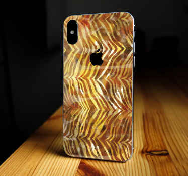 Skin iPhone textura cebra dorada - TenVinilo