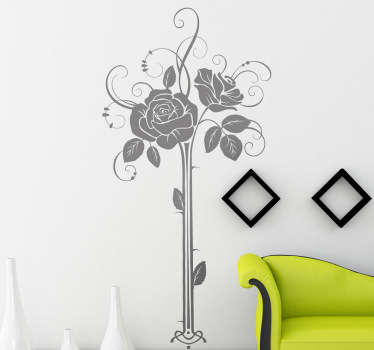 Art Deco Roses Decal - TenStickers