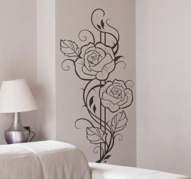 Modern Roses Wall Sticker - TenStickers