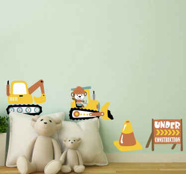 Construction Vehicle Fun wall sticker for kid - TenStickers