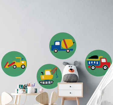 Trucks in circles toy sticker - TenStickers