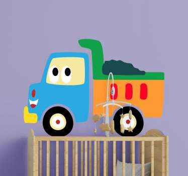 Bright and colourful truck toy sticker - TenStickers