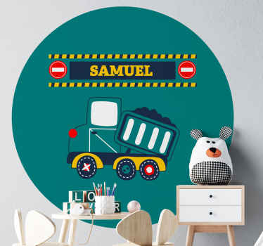 Truck Themed Personalization wall sticker for kid - TenStickers