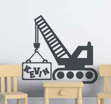 Naklejka na ścianę zabawki Ciężarówka z imieniem - TenStickers