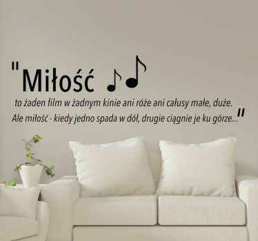 Naklejka na ścianę polskie napisy Cytat z piosenki happysad - TenStickers