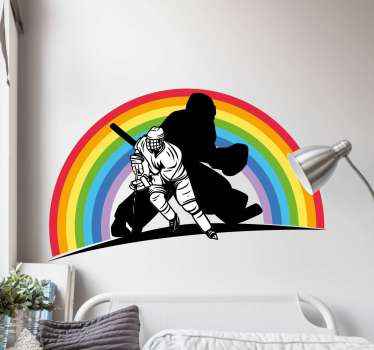 Sticker Sport Hockey arc-en-ciel - TenStickers