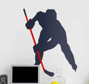 Ice Hockey player silhouette wall decal - TenStickers