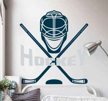 Ice Hockey text wall sticker - TenStickers