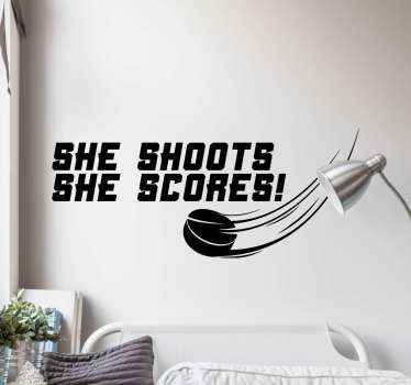 Ice hockey, shoot, score wall sticker - TenStickers