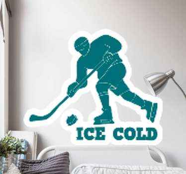 Ice cold silhouette hockey wall sticker - TenStickers