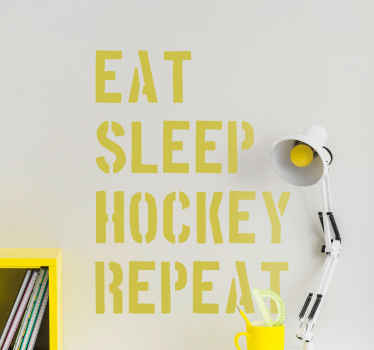 Eat, sleep, hockey, repeat wall sticker - TenStickers
