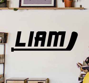 Vinilo juvenil pala de hockey con nombre - TenVinilo