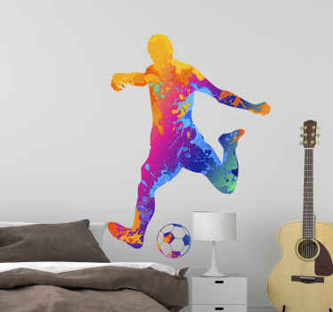 Bunter Wandtattoo Fußballspieler Jugendzimmer - TenStickers
