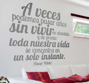 Vinilo decorativo texto Oscar Wilde - TenVinilo