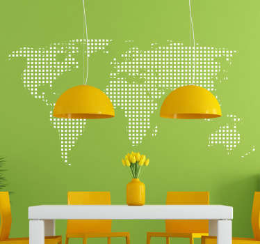 Autocolante decorativo mapa Mundo pontos - TenStickers