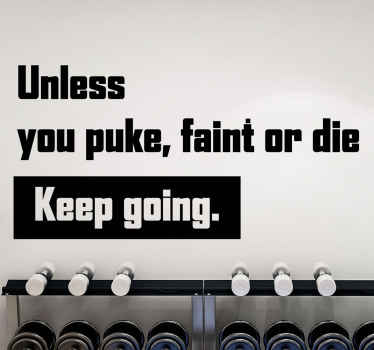 Keep Going Fitness quote wall stickers - TenStickers