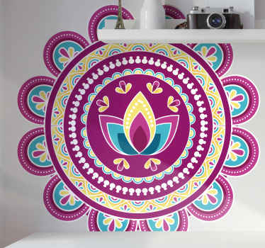Colorful Lotus Mandala nature wall sticker - TenStickers