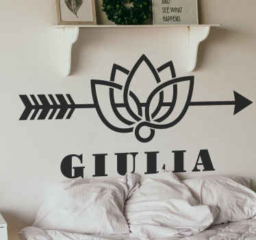 Personalised lotus flower wall sticker - TenStickers