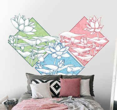 Lotus Floral Arrangement nature wall sticker - TenStickers