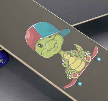 Vinilo Monopatín bebé dinosaurio - TenVinilo