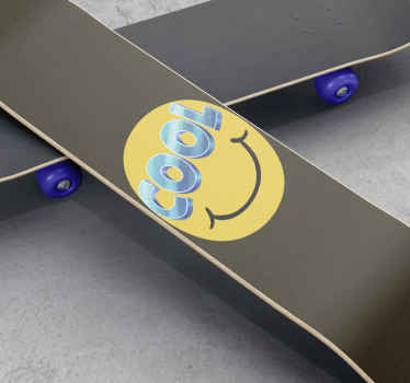 Cool Smiley Skateboard sticker - TenStickers