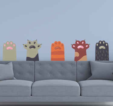 Cat paw print pack pet sticker - TenStickers