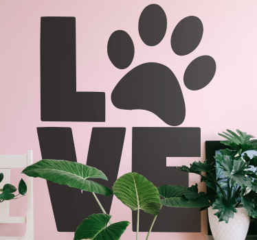 Katzen Sticker pfotenabdruck liebe - TenStickers