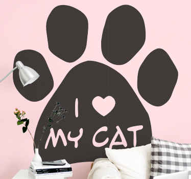 Kedi pençe desenli evcil hayvan çıkartmasını seviyorum - TenStickers