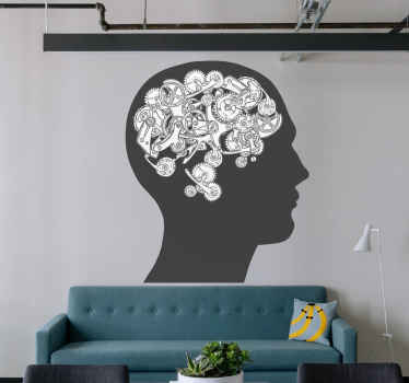 歯車の科学ステッカーが付いている脳 - TENSTICKERS