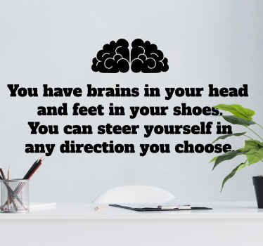Dr Seuss Brain quote wall sticker - TenStickers