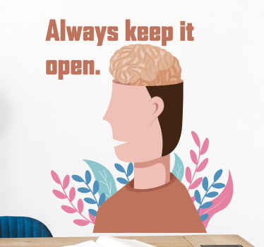 Always Keep it Open inspirational sticker - TenStickers