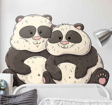 Cute Panda Friends pet wall art - TenStickers