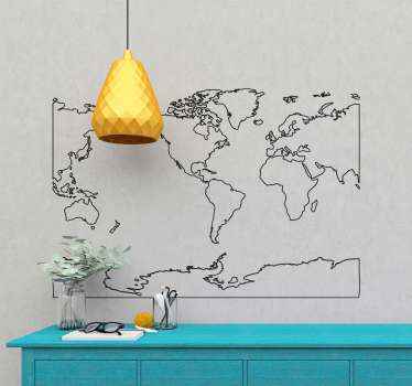 America centred outline map  sticker - TenStickers