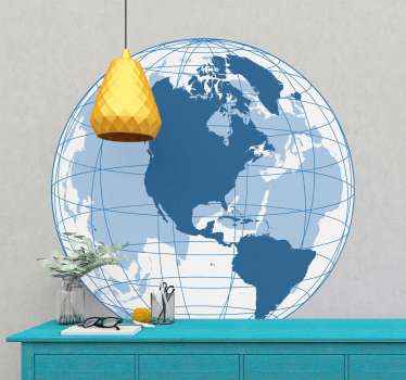 America highlighted world map sticker - TenStickers