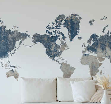 Stone Effect America World map - TenStickers