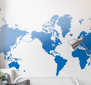 Mono colour world map write on sticker - TenStickers
